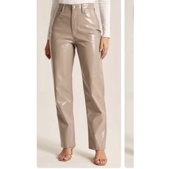 Abercrombie & Fitch Pants - NWT Abercrombie The 90's Straight Ultra High Rise Faux Leather Pants size 28